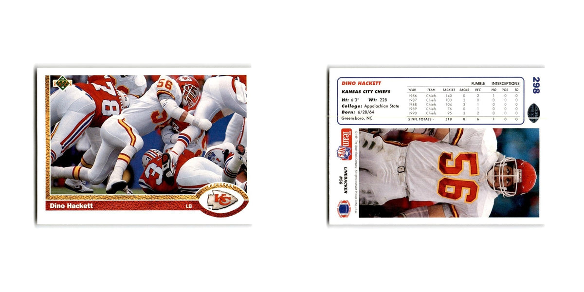 Dino Hackett 1991 Upper Deck #298 Kansas City Chiefs Football Card NM