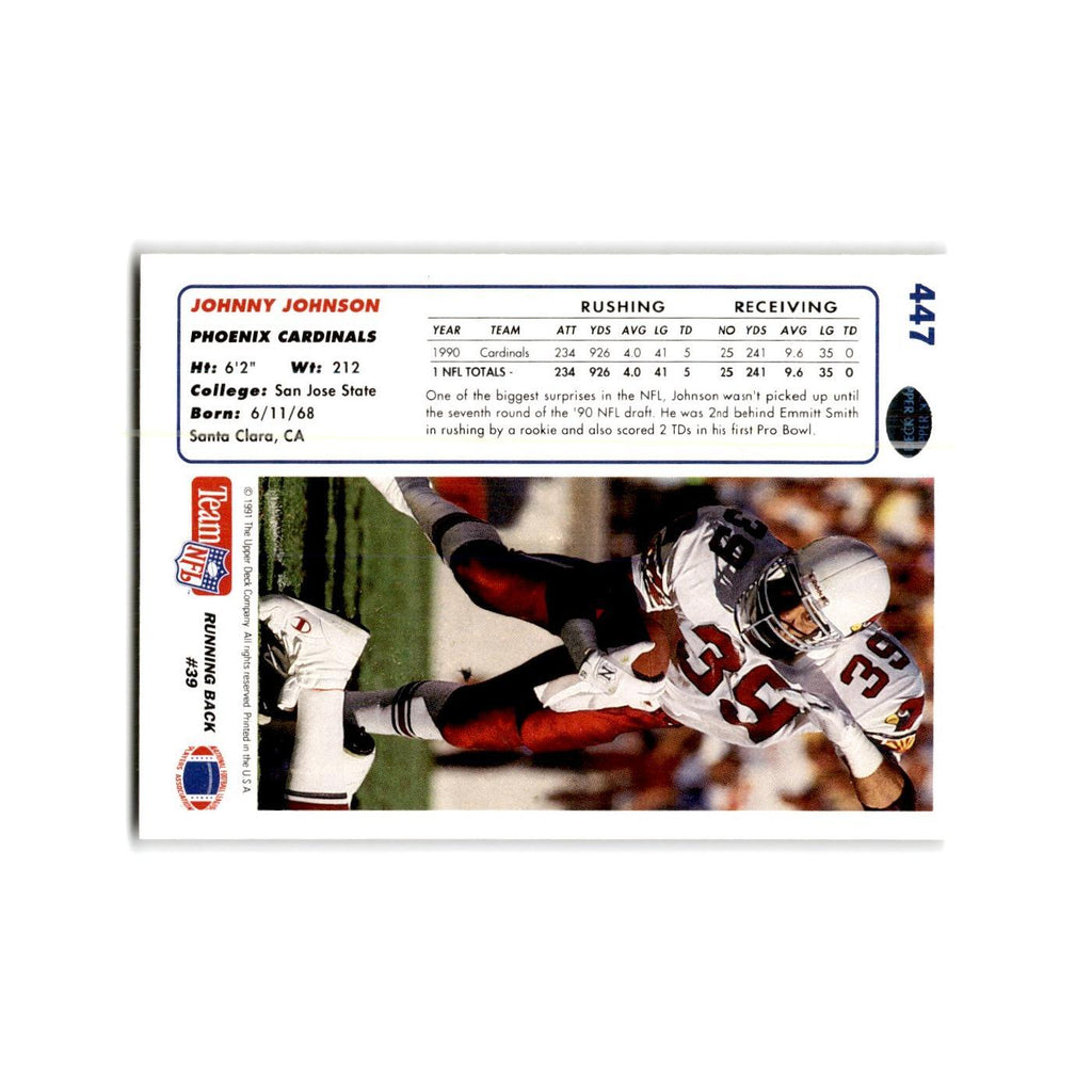 Johnny Johnson 1991 Upper Deck #447 Phoenix Cardinals Football Card NM