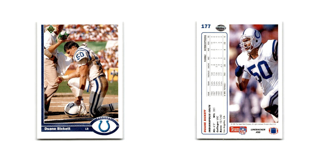 Duane Bickett 1991 Upper Deck #177 Indianapolis Colts Football Card NM