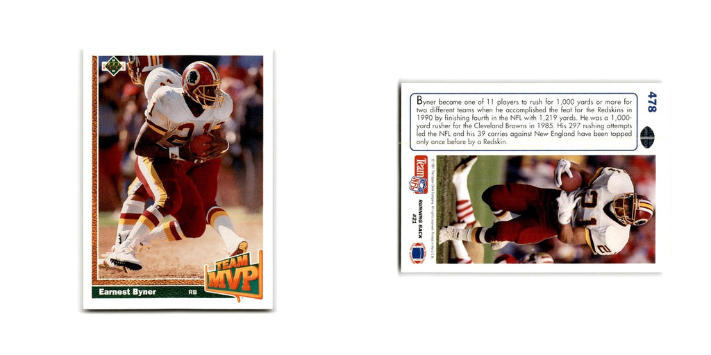 Earnest Byner 1991 Upper Deck #478 Washington Redskins Football Card NM