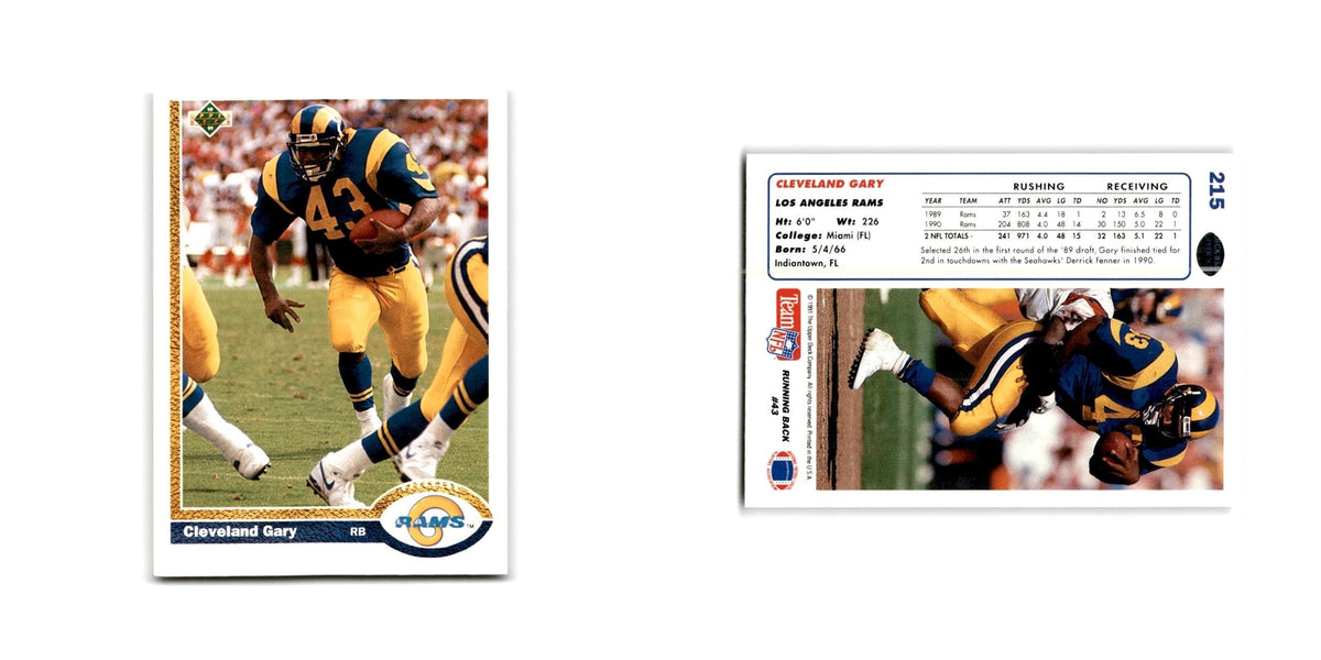 Cleveland Gary 1991 Upper Deck #215 Los Angeles Rams Football Card NM