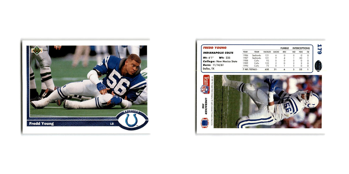 Fredd Young 1991 Upper Deck #179 Indianapolis Colts Football Card NM
