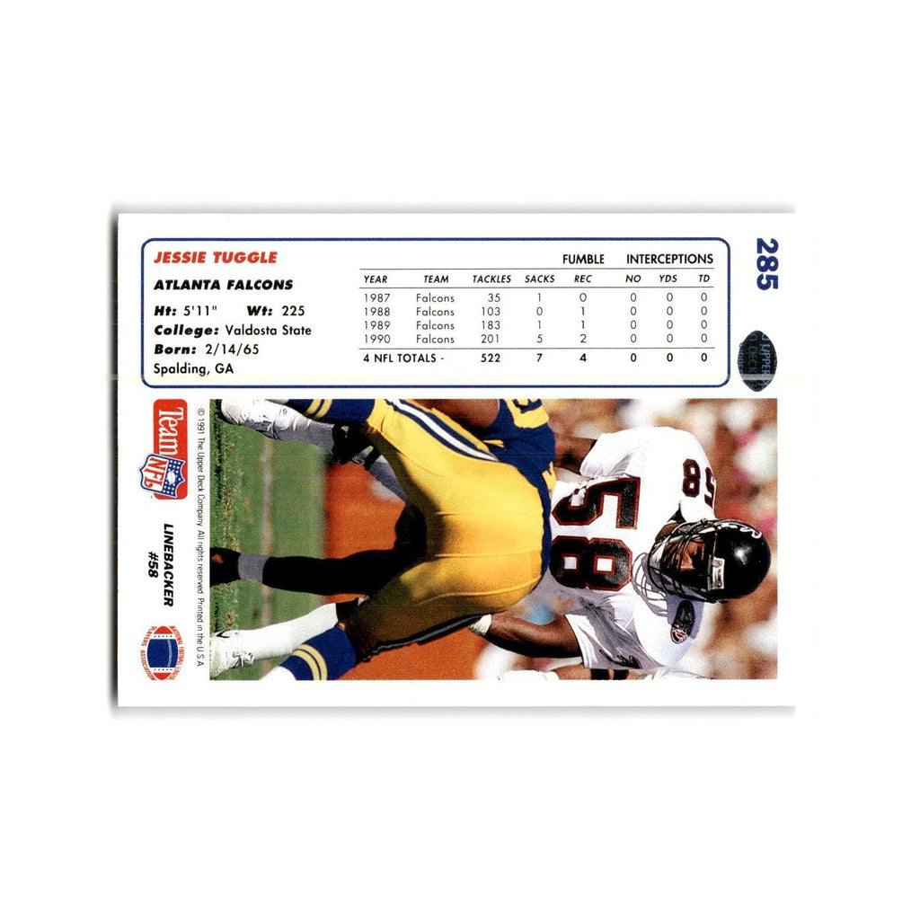 Jessie Tuggle 1991 Upper Deck #285 Atlanta Falcons Football Card NM