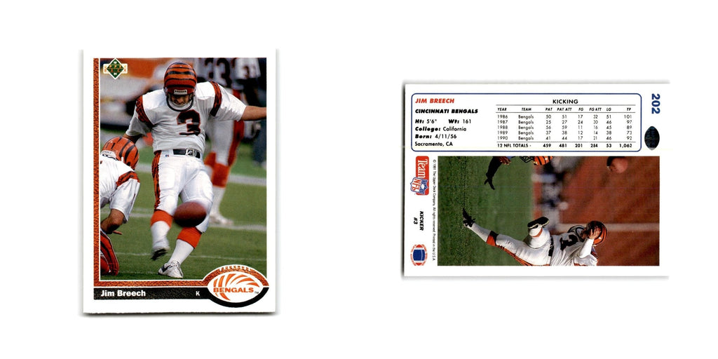 Jim Breech 1991 Upper Deck #202 Cincinnati Bengals Football Card NM