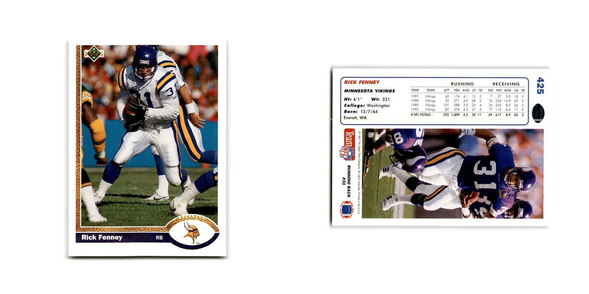Rick Fenney 1991 Upper Deck #425 Minnesota Vikings Football Card NM