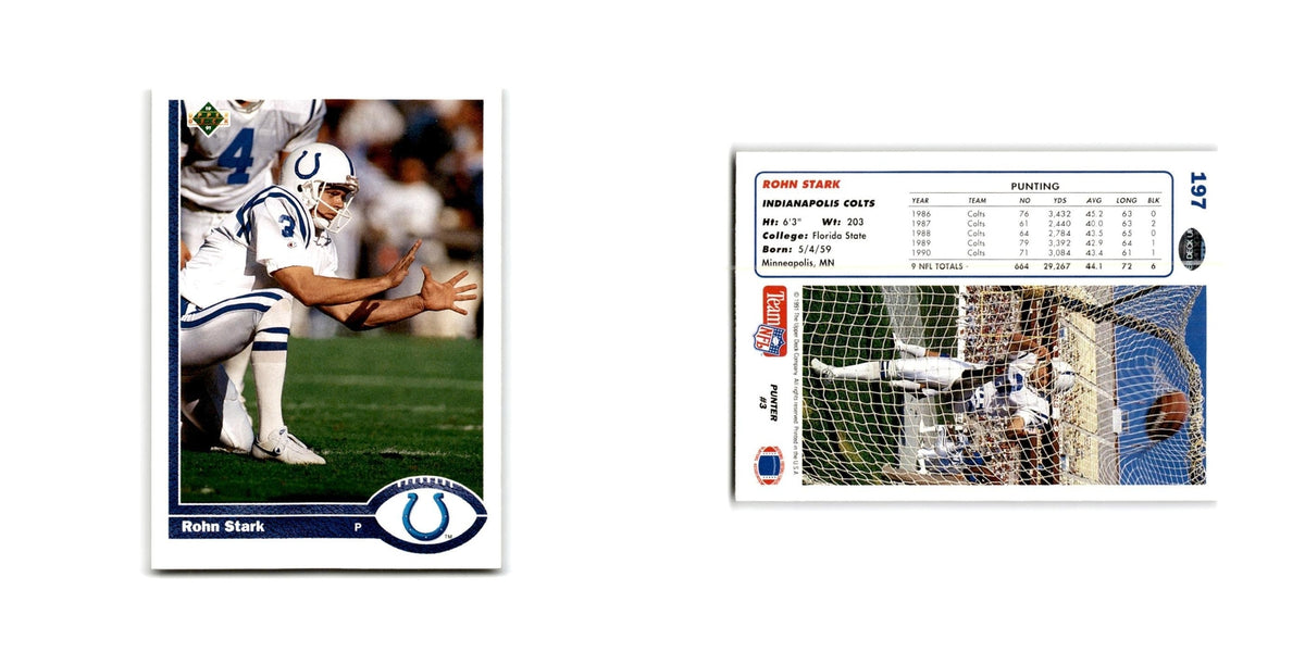 Rohn Stark 1991 Upper Deck #197 Indianapolis Colts Football Card NM
