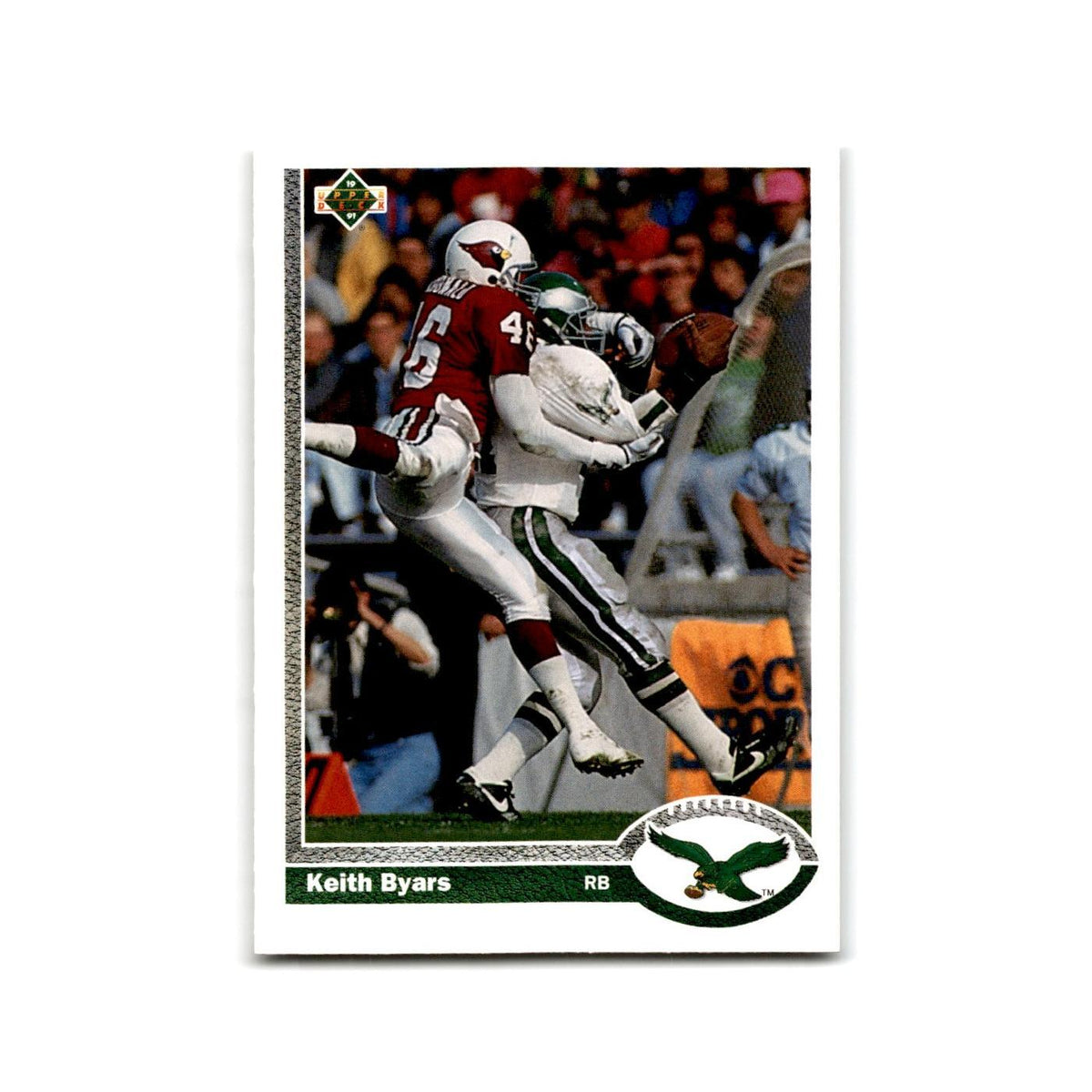 Keith Byars 1991 Upper Deck #282 Philadelphia Eagles Football Card NM