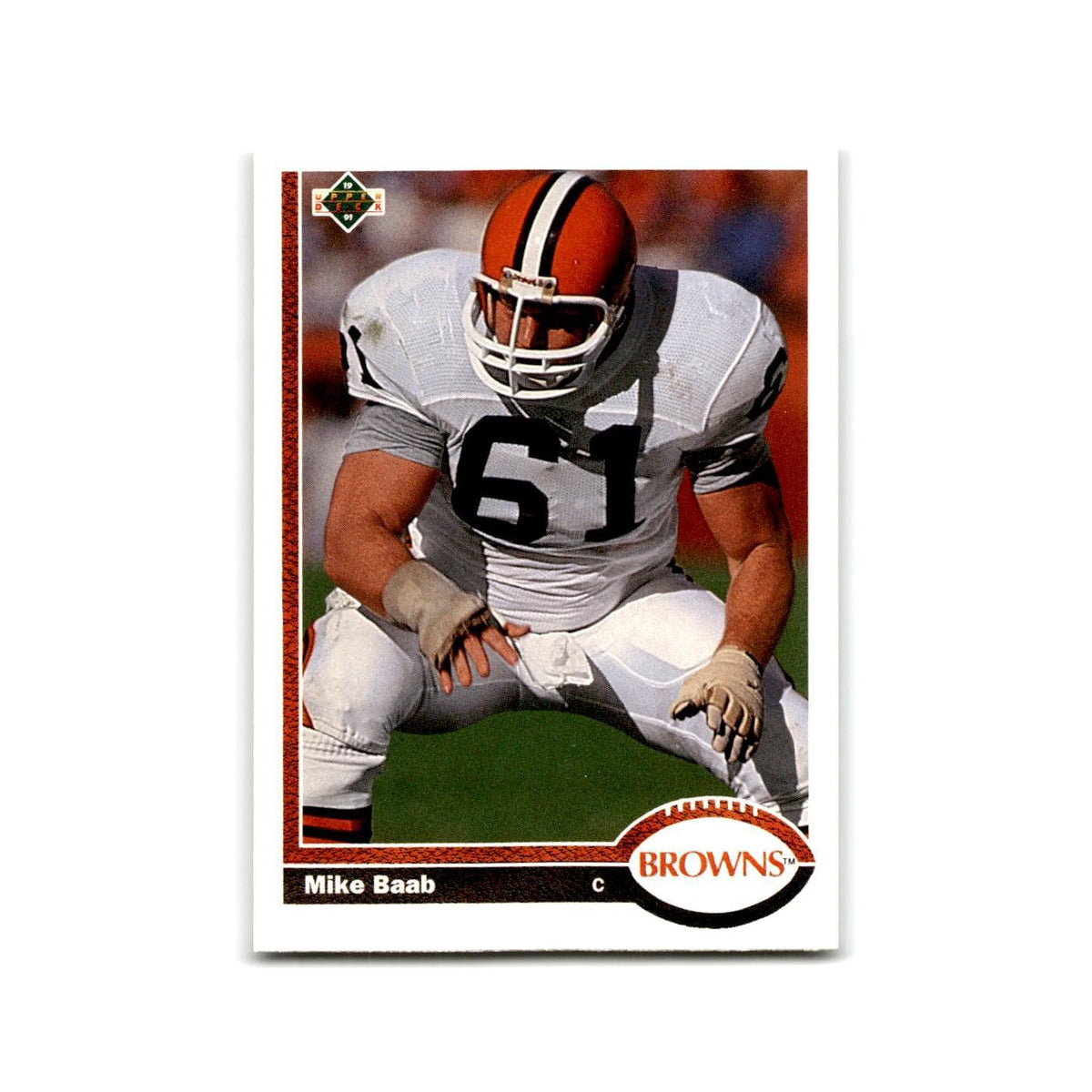 Mike Baab 1991 Upper Deck #306 Cleveland Browns Football Card NM