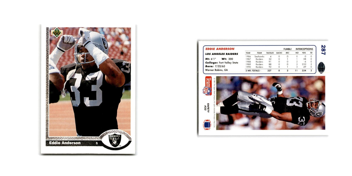 Eddie Anderson 1991 Upper Deck #287 Los Angeles Raiders Football Card NM