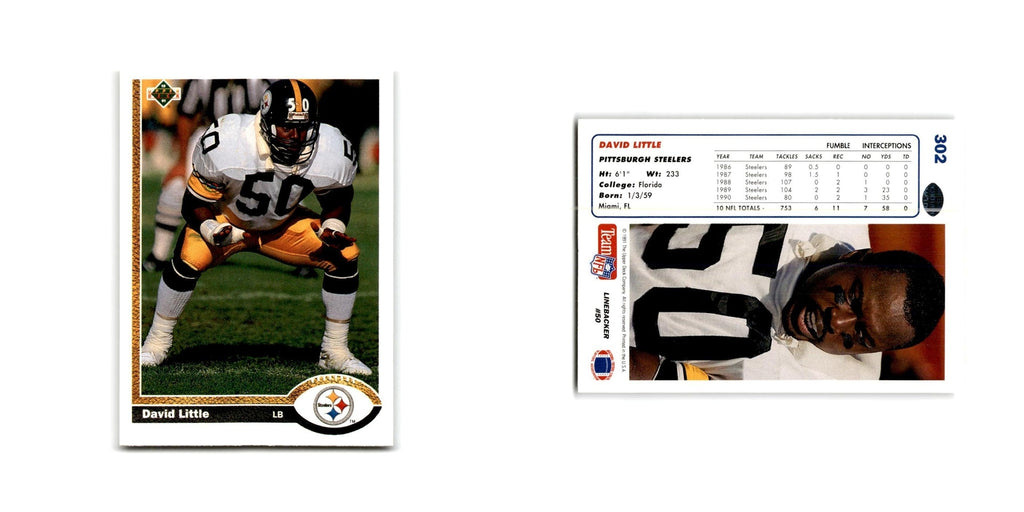 David Little 1991 Upper Deck #302 Pittsburgh Steelers Football Card NM