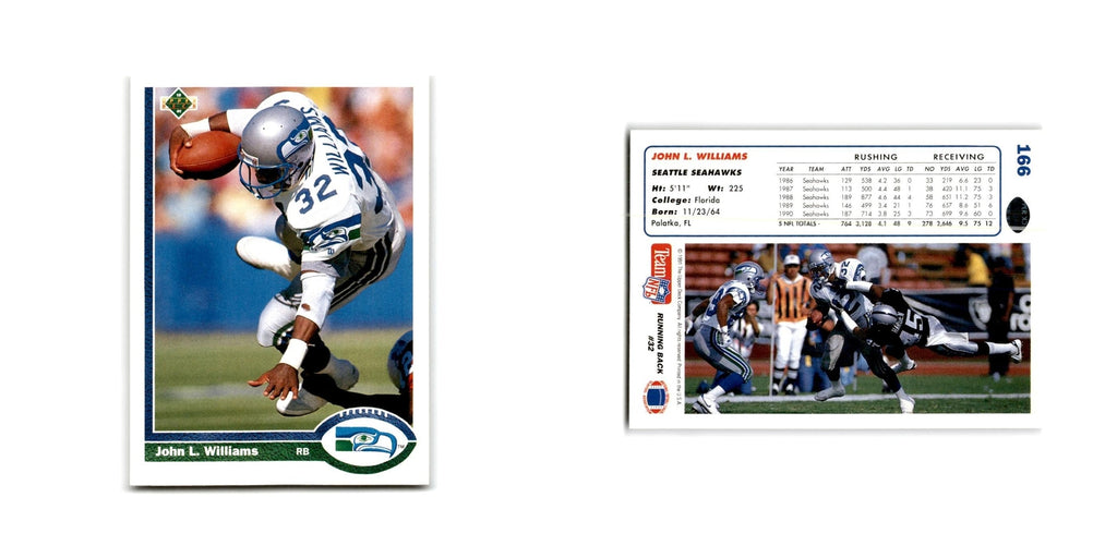 John L. Williams 1991 Upper Deck #166 Seattle Seahawks Football Card NM