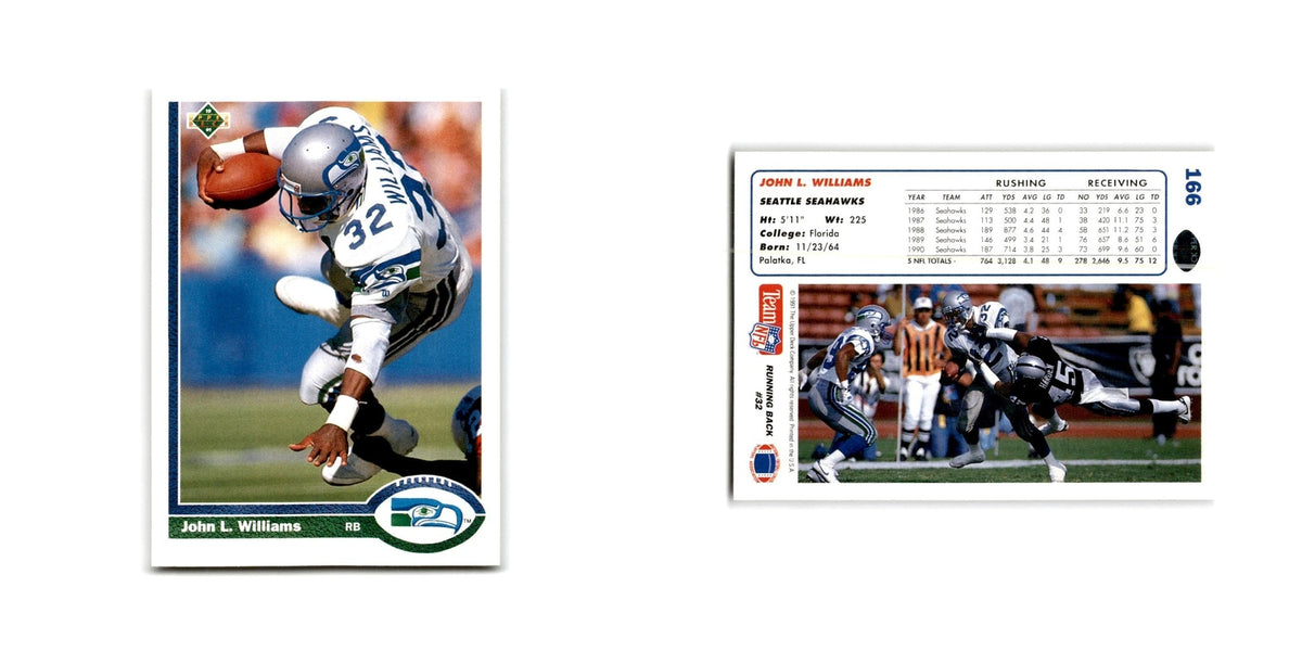 John L. Williams 1991 Upper Deck #166 Seattle Seahawks Football Card NM
