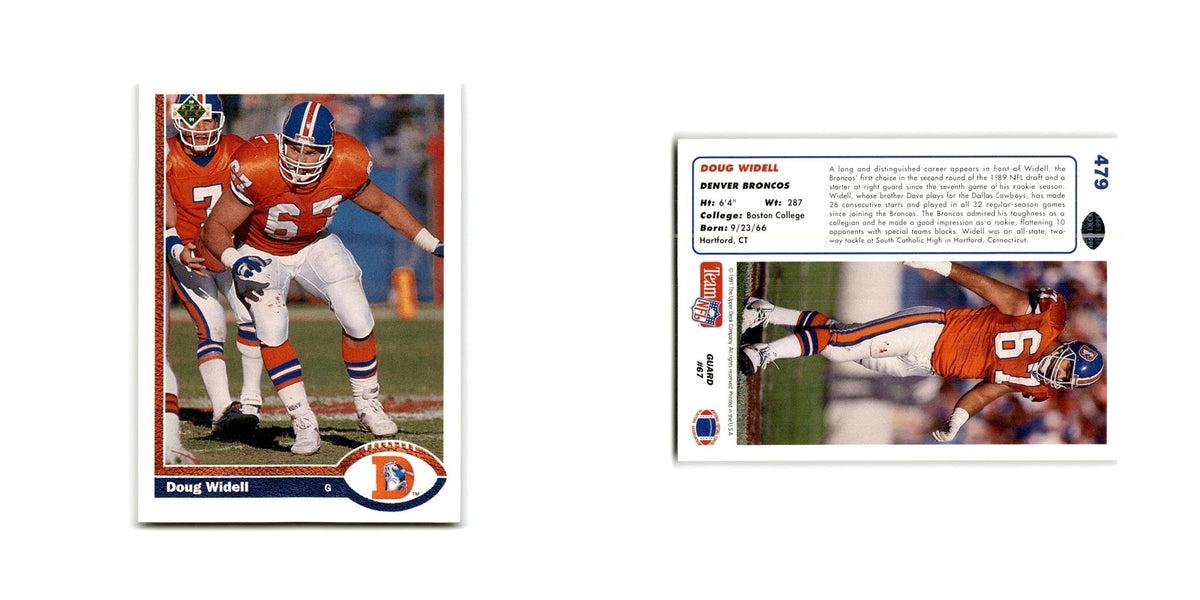 Doug Widell 1991 Upper Deck #479 Denver Broncos Football Card NM