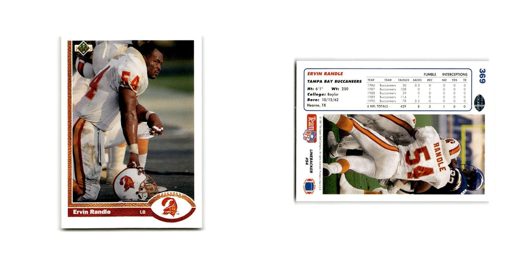 Ervin Randle 1991 Upper Deck #369 Tampa Bay Buccaneers Football Card NM