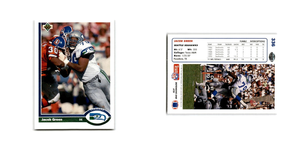 Jacob Green 1991 Upper Deck #336 Seattle Seahawks Football Card NM