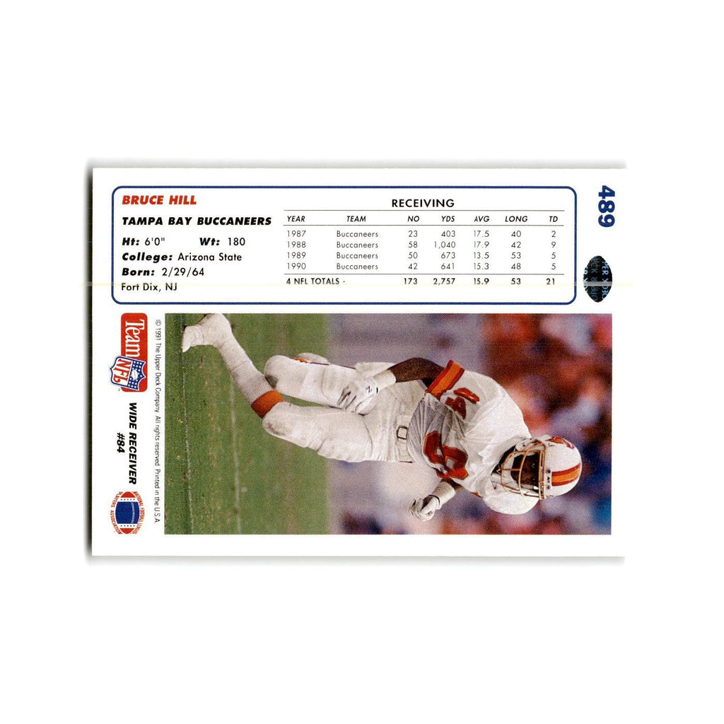 Bruce Hill 1991 Upper Deck #489 Tampa Bay Buccaneers Football Card NM