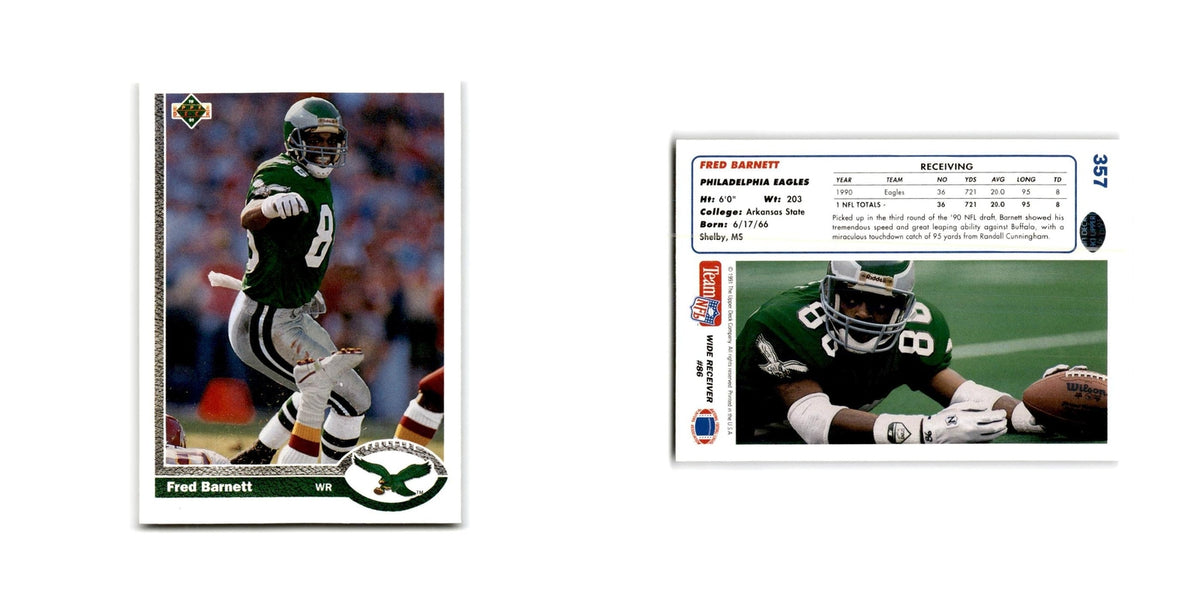 Fred Barnett 1991 Upper Deck #357 Philadelphia Eagles Football Card NM