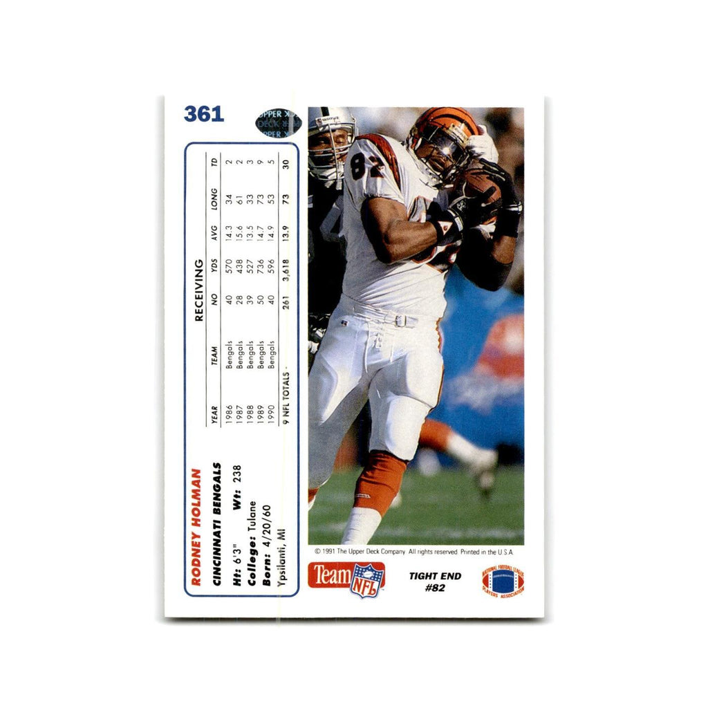 Rodney Holman 1991 Upper Deck #361 Cincinnati Bengals Football Card NM