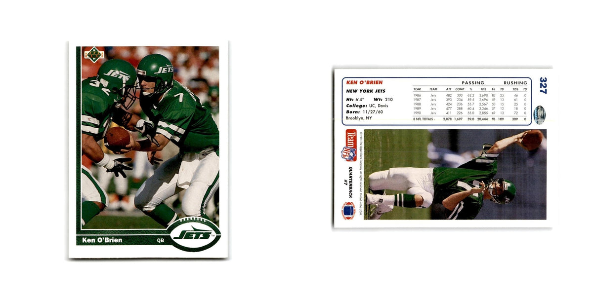 Ken O'Brien 1991 Upper Deck #327 New York Jets Football Card NM