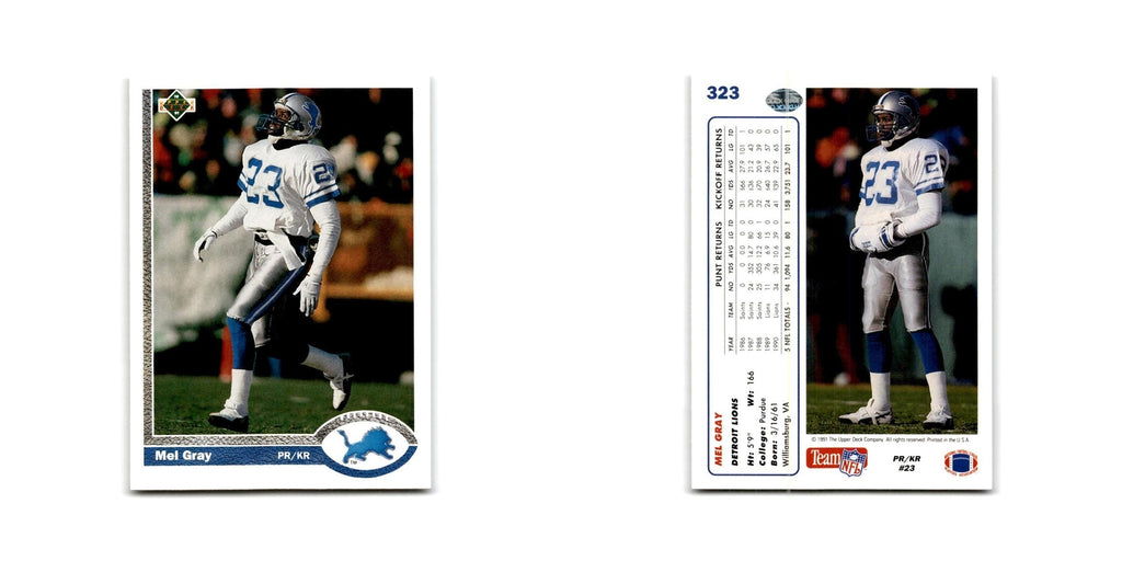 Mel Gray 1991 Upper Deck #323 Detroit Lions Football Card NM