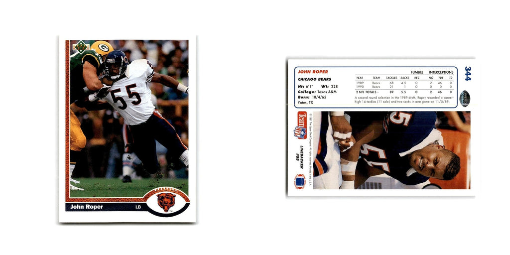John Roper 1991 Upper Deck #344 Chicago Bears Football Card NM