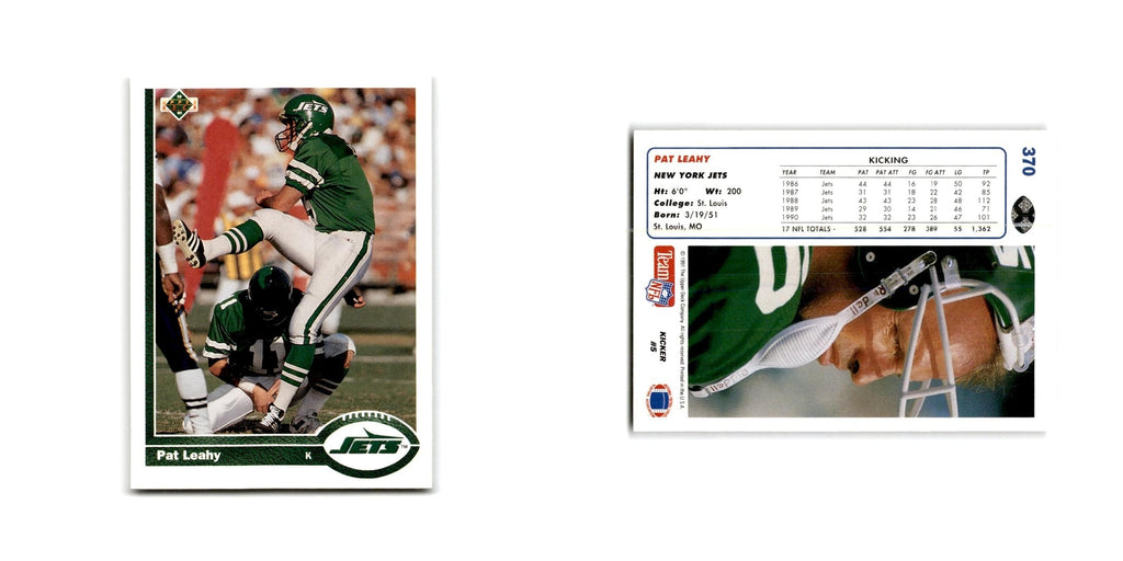 Pat Leahy 1991 Upper Deck #370 New York Jets Football Card NM
