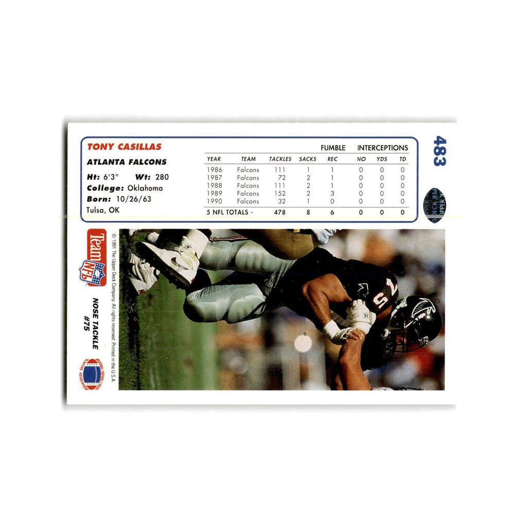Tony Casillas 1991 Upper Deck #483 Atlanta Falcons Football Card NM