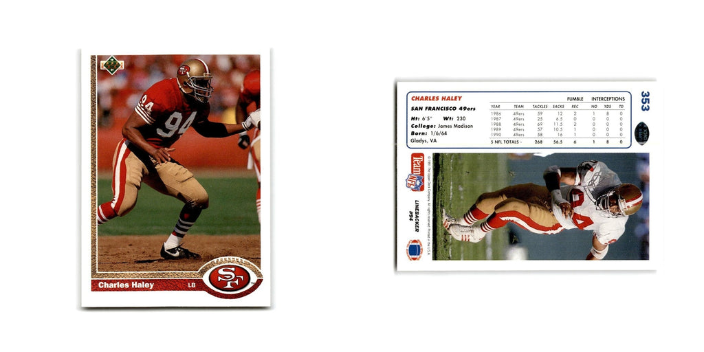Charles Haley 1991 Upper Deck #353 San Francisco 49ers Football Card NM
