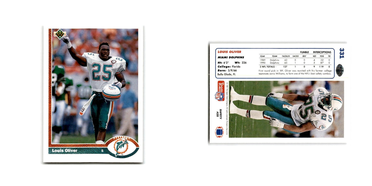 Louis Oliver 1991 Upper Deck #331 Miami Dolphins Football Card NM