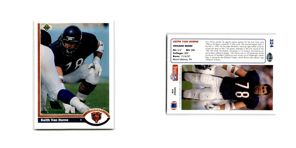 Keith Van Horne 1991 Upper Deck #324 Chicago Bears Football Card NM