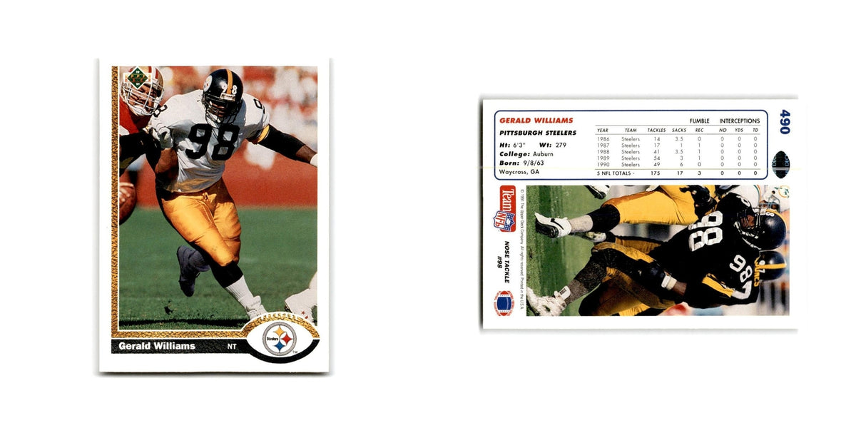 Gerald Williams 1991 Upper Deck #490 Pittsburgh Steelers Football Card NM