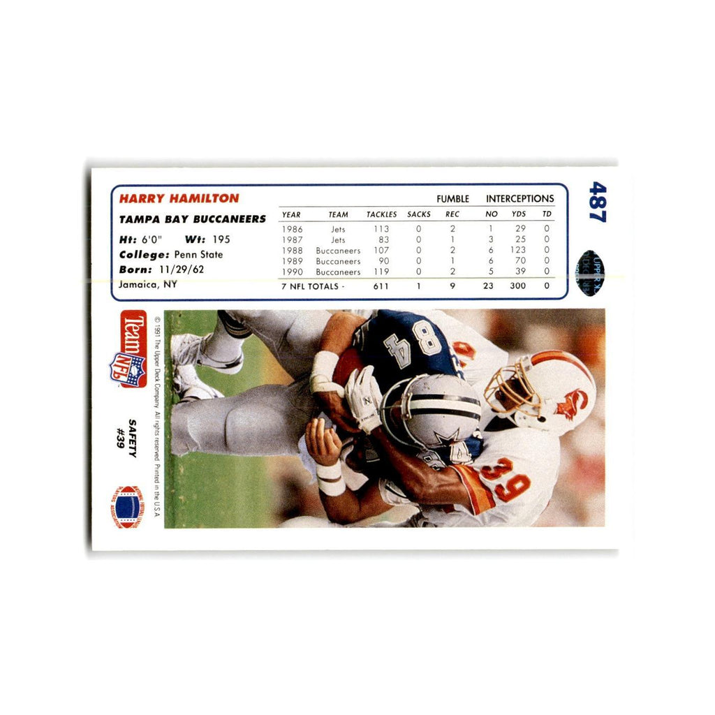 Harry Hamilton 1991 Upper Deck #487 Tampa Bay Buccaneers Football Card NM