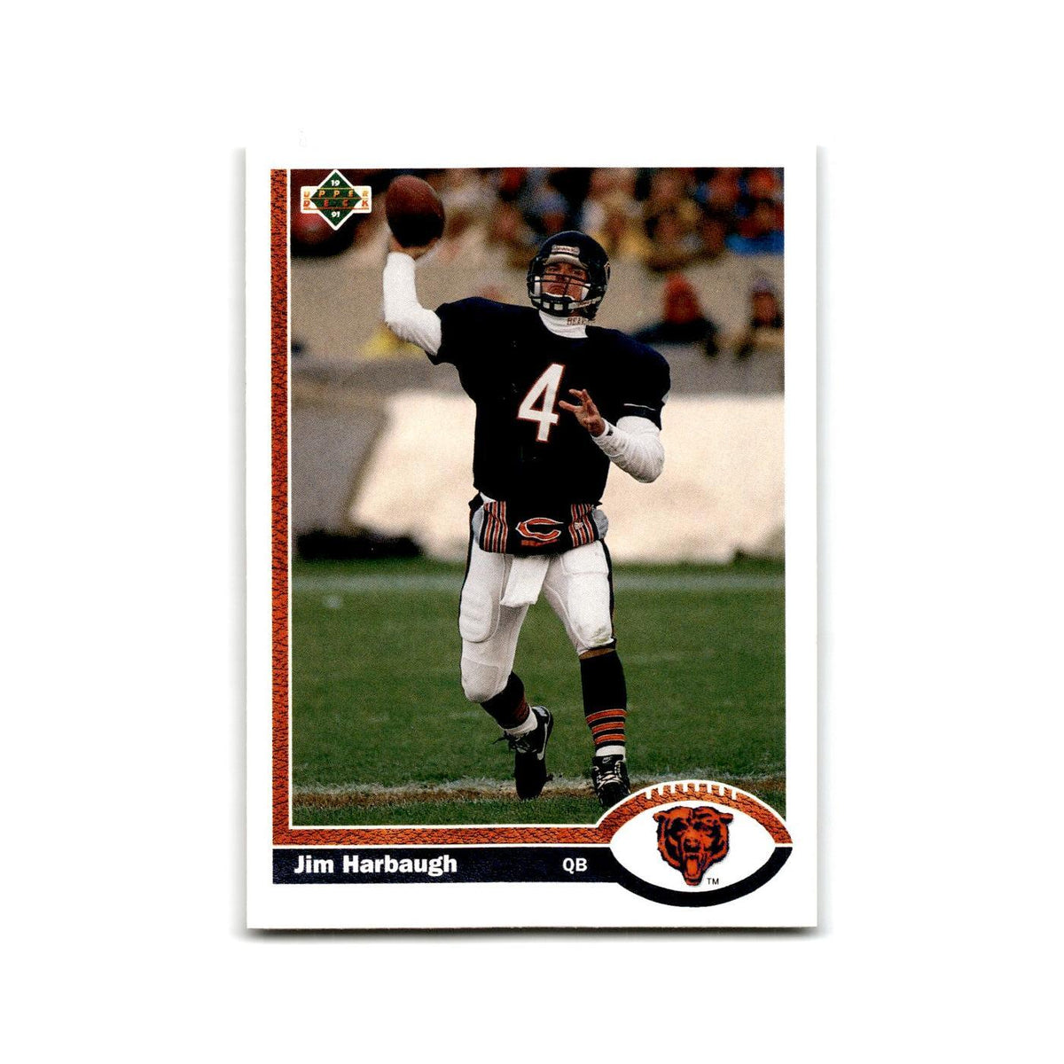 Jim Harbaugh 1991 Upper Deck #322 Chicago Bears Football Card NM