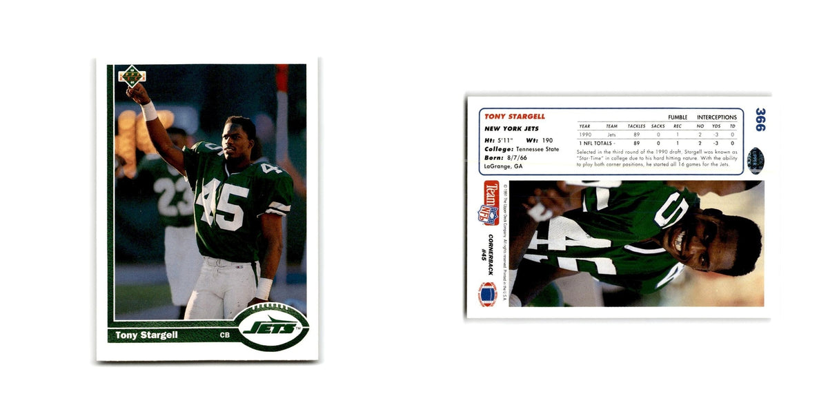 Tony Stargell 1991 Upper Deck #366 New York Jets Football Card NM