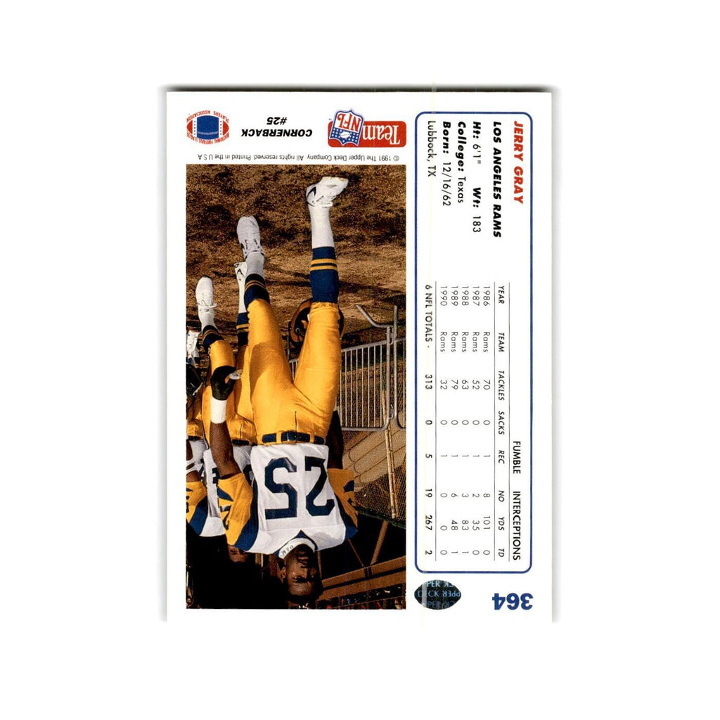 Jerry Gray 1991 Upper Deck #364 Los Angeles Rams Football Card NM