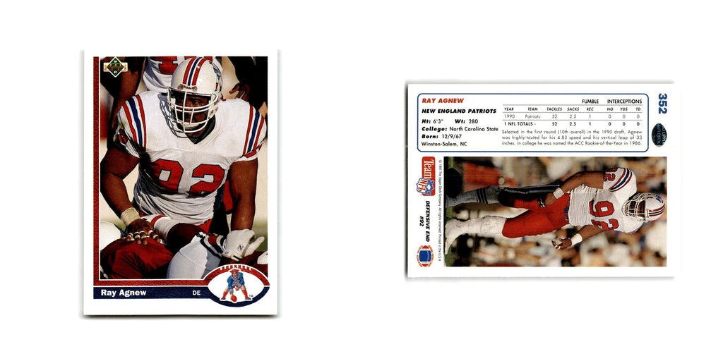 Ray Agnew 1991 Upper Deck #352 New England Patriots Football Card NM