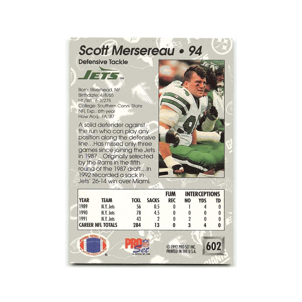 Scott Mersereau 1992 Pro Set #602 New York Jets Football Card NM