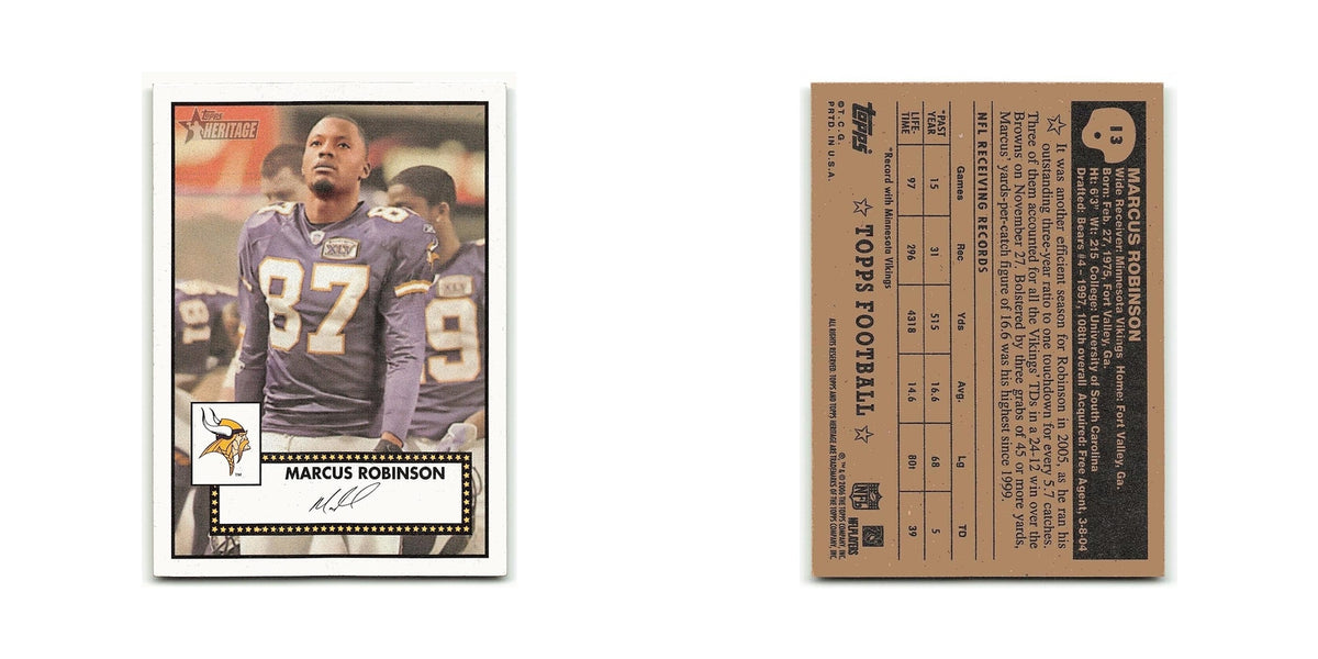 Marcus Robinson 2006 Topps Heritage #13 Minnesota Vikings Football Card NM