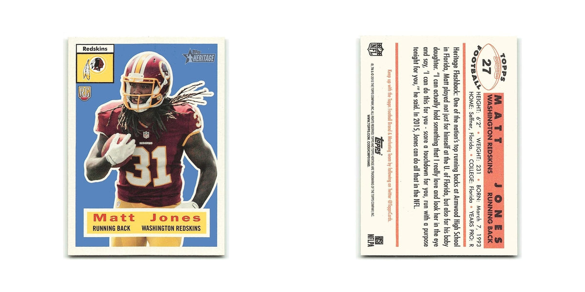 Matt Jones Rookie 2015 Topps Heritage #27 Washington Redskins Football Card NM