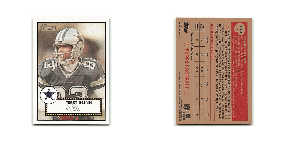 Terry Glenn 2006 Topps Heritage #170 Dallas Cowboys Football Card NM
