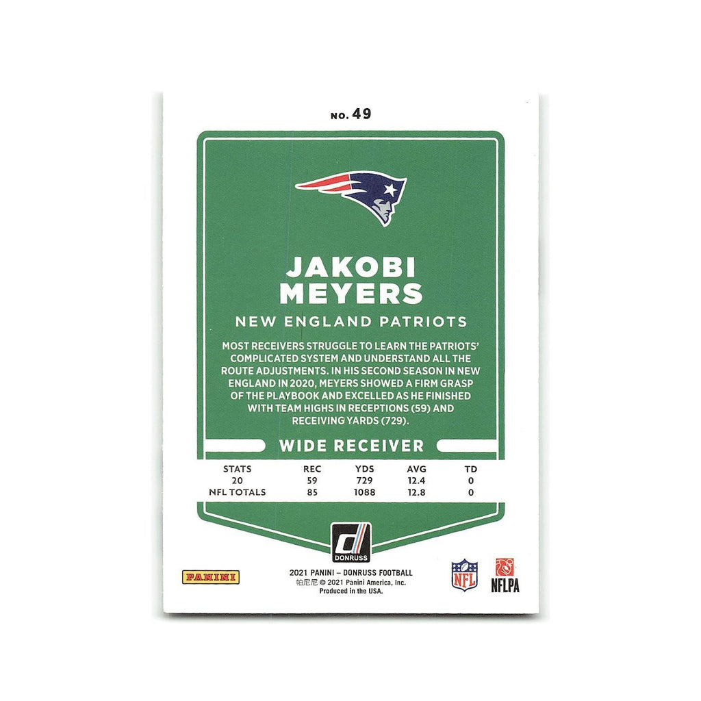 Jakobi Meyers 2021 Donruss #49 New England Patriots Football Card NM