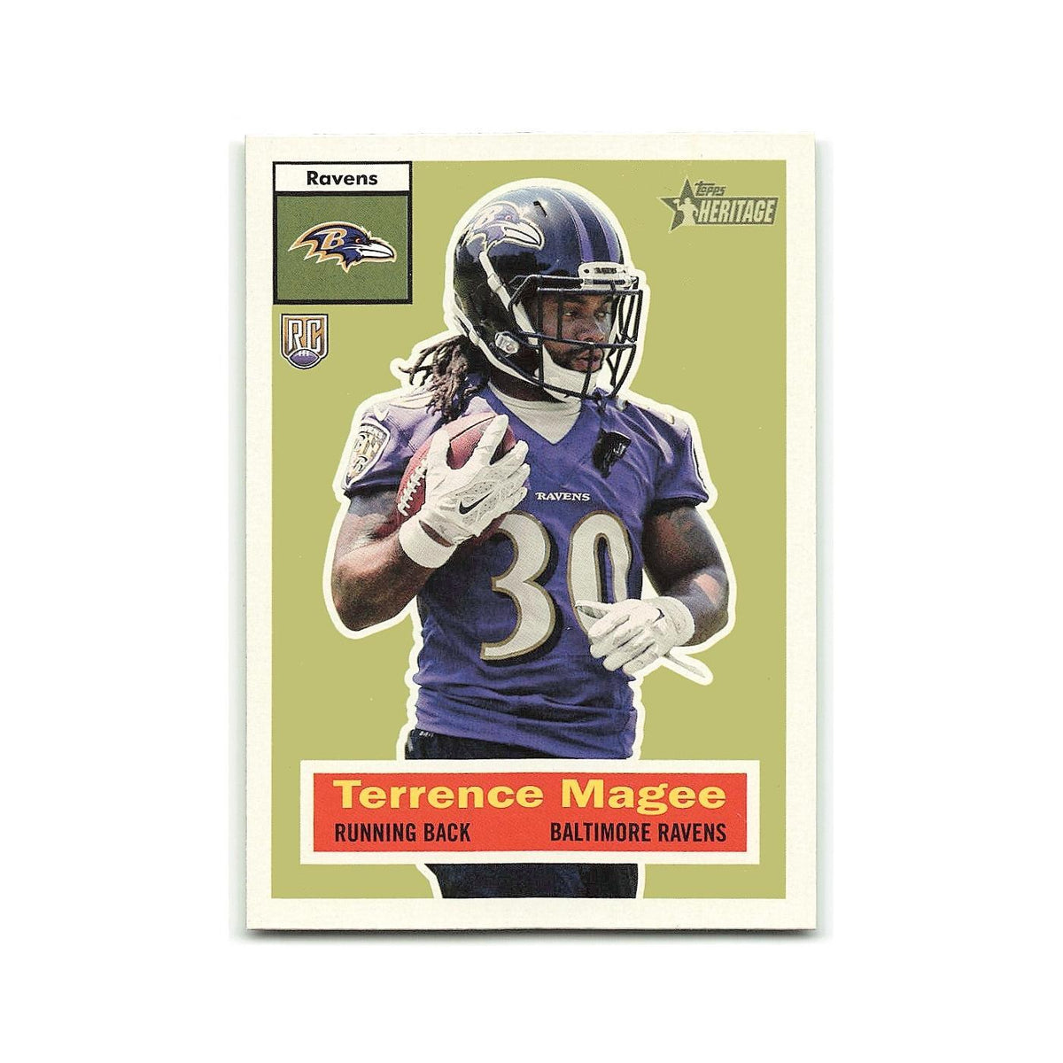 Terrence Magee Rookie 2015 Topps Heritage #33 Baltimore Ravens Football Card NM