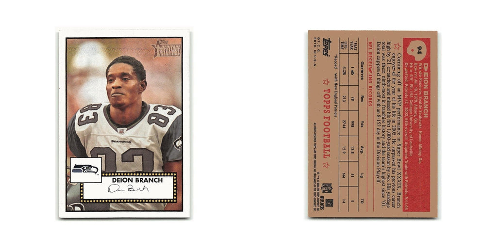 Deion Branch 2006 Topps Heritage #94 Seattle Seahawks Football Card NM