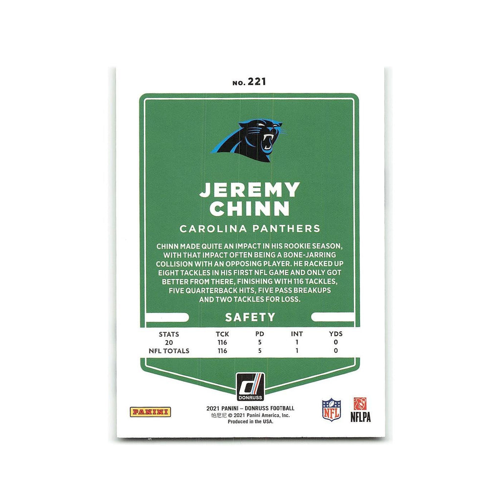 Jeremy Chinn 2021 Donruss #221 Carolina Panthers Football Card NM