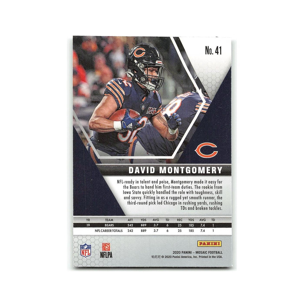 David Montgomery 2020 Panini Mosaic #41 Chicago Bears Football Card NM