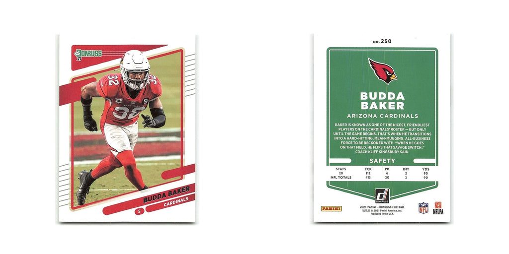 Budda Baker 2021 Donruss #250 Arizona Cardinals Football Card NM