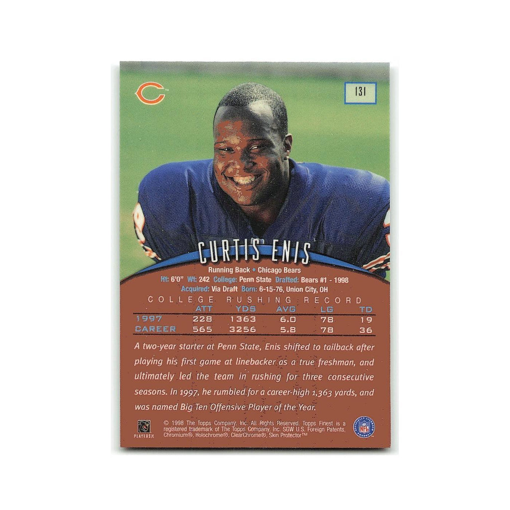 Curtis Enis Rookie 1998 Topps Finest w Coating #131 Chicago Bears NM