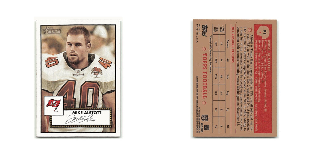 Mike Alstott 2006 Topps Heritage #91 Tampa Bay Buccaneers Football Card NM