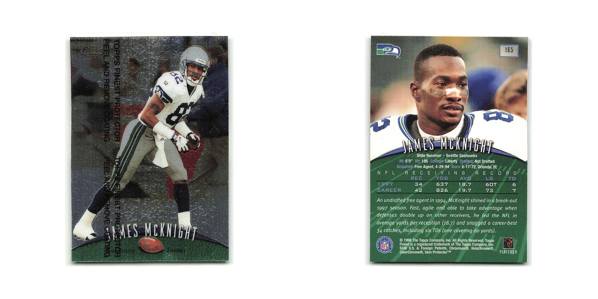James McKnight 1998 Topps Finest w Coating #165 Seattle Seahawks NM