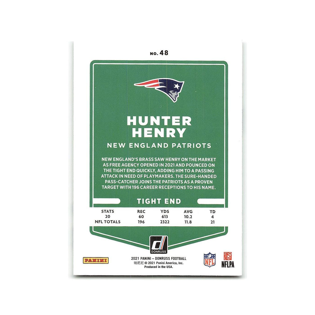 Hunter Henry 2021 Donruss #48 New England Patriots Football Card NM